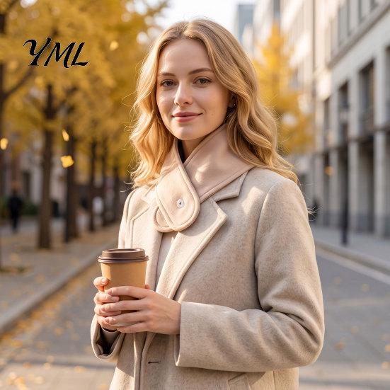 Adjustable Snap Neck Warmer Thermal for Winter Cold Weather, Silk Velvet Wrap, Fleece Lined Gaiter with Hidden Fastening Women, Soft Windproof
