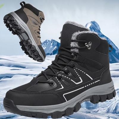 39-48 Kışlık Botlar Erkek Peluş Yüksek Topuklu Outdoor Ayakkabıları Ultra Hafif Büyük Boy Yürüyüş Ayakkabıları Peluş Sıcak Yürüyüş Botları