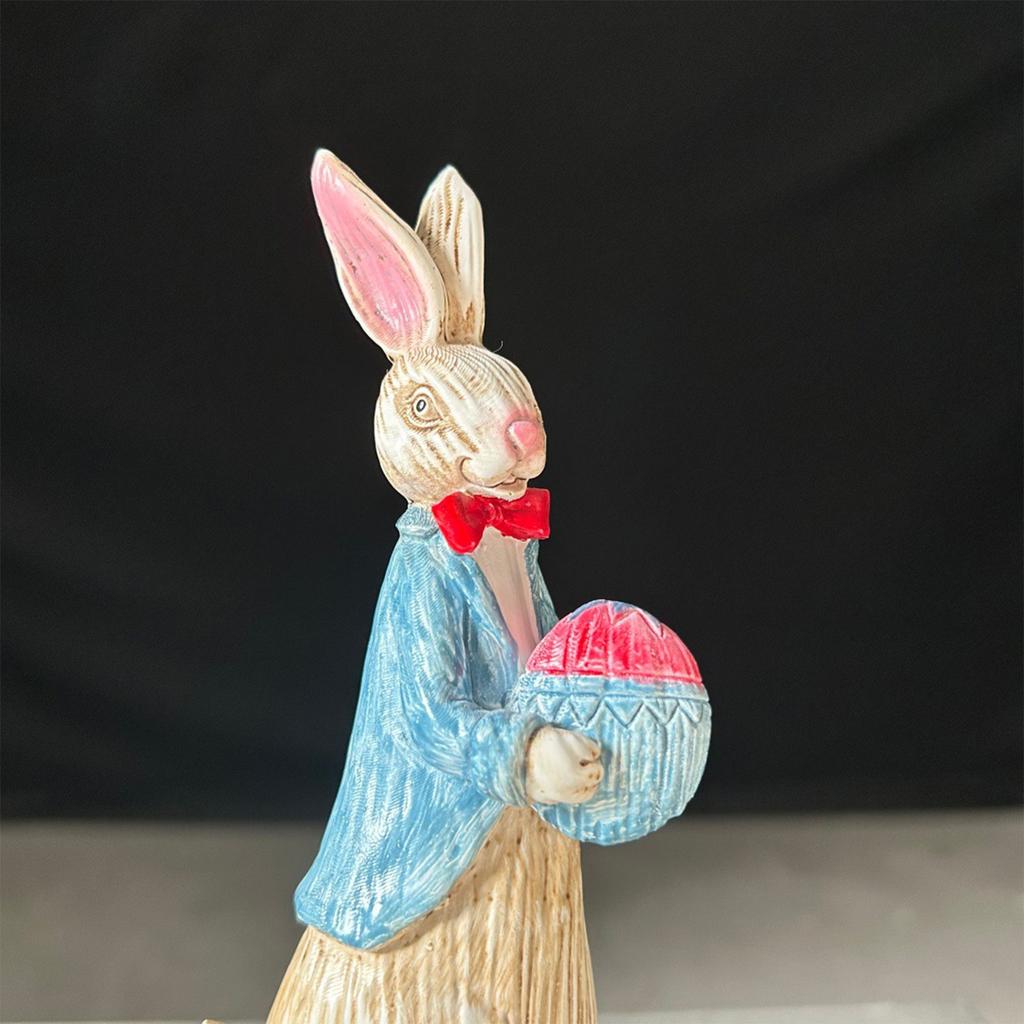 Easter Bunny Sculpture, Cute Indoor And Outdoor Bunny Statue, Suitable For Garden Patios, All-day Spring Holiday Tabletop Decoration