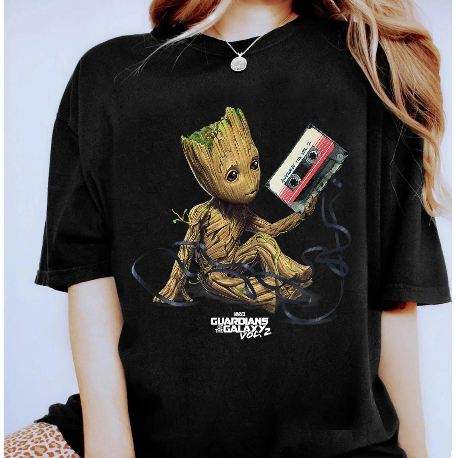Marvel Guardians Of The Galaxy Vol. 2 Groot Unisex 100% Cotton T-shirt Mens Tees Top Adul100% Cotton T-shirt Mens Womens Tees Top L