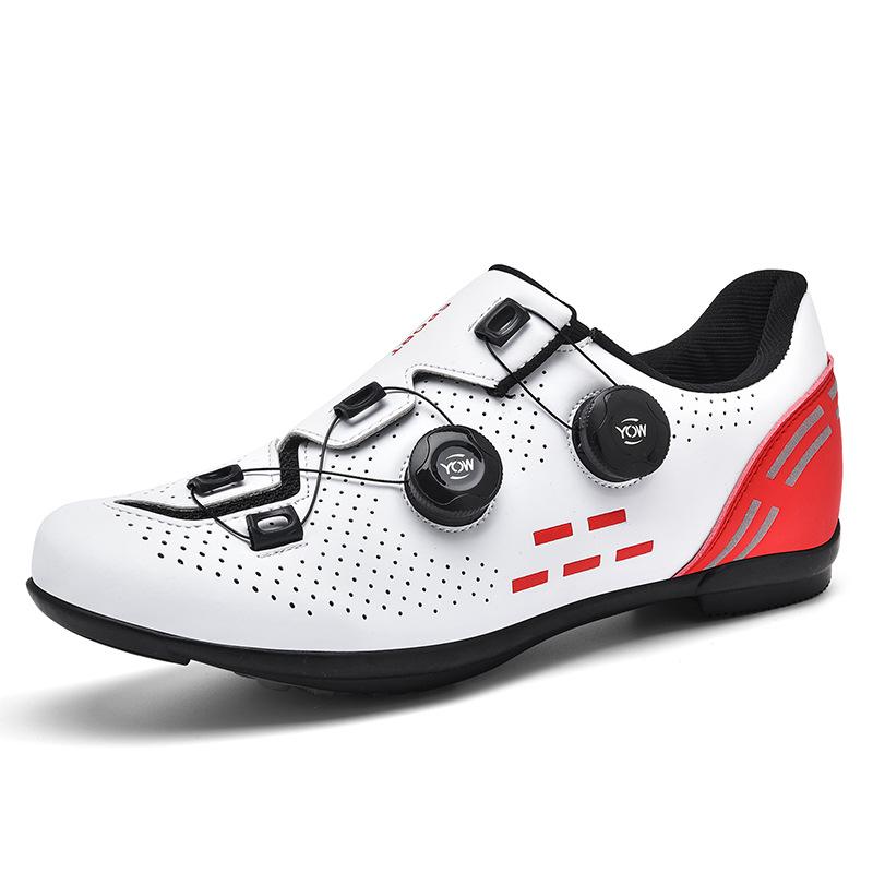 T2021 Cycling Shoes: Versatile Men's and Women's Bicycle Footwear with Rotary Buckle, Lock and Lockless Options, Durable Leather Surface