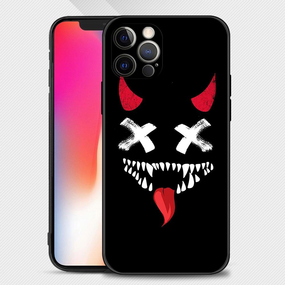 Scary Smile Skeleton Devil Case For Apple iPhone 14 13 12 11 Pro Max 13 12 Mini XS Max XR X 7 8 Plus 6 6S Silicone Shell
