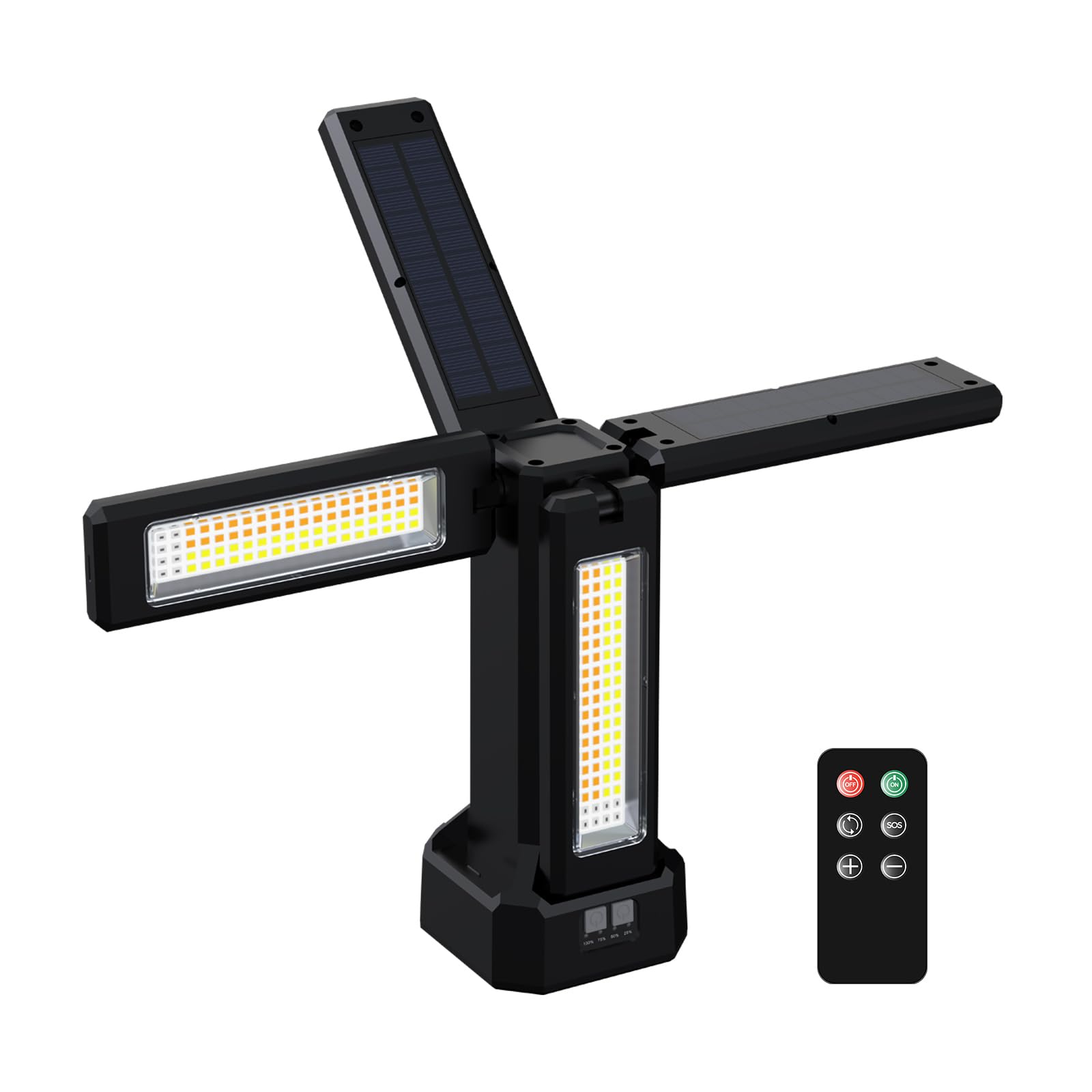 

8000lm Ultra-Bright LED Work Light, USB Rechargeable, Solar Charging, 4 Lighting Modes, 3 Color Switching Modes (Daylight, Warm White, Warm White),