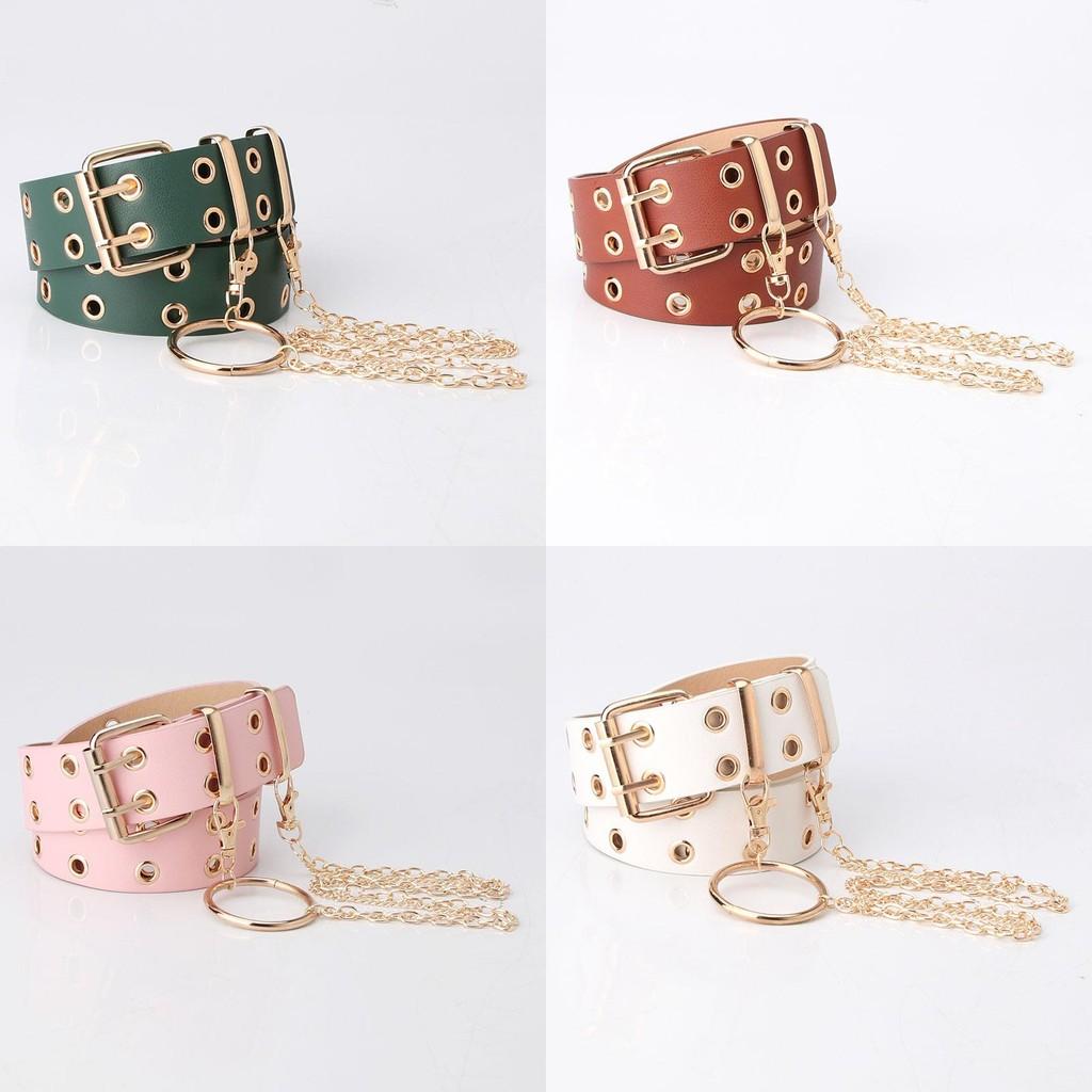 Punkinspired Pu Chain Waist Belt For Streetwear And Hiphop Style Women