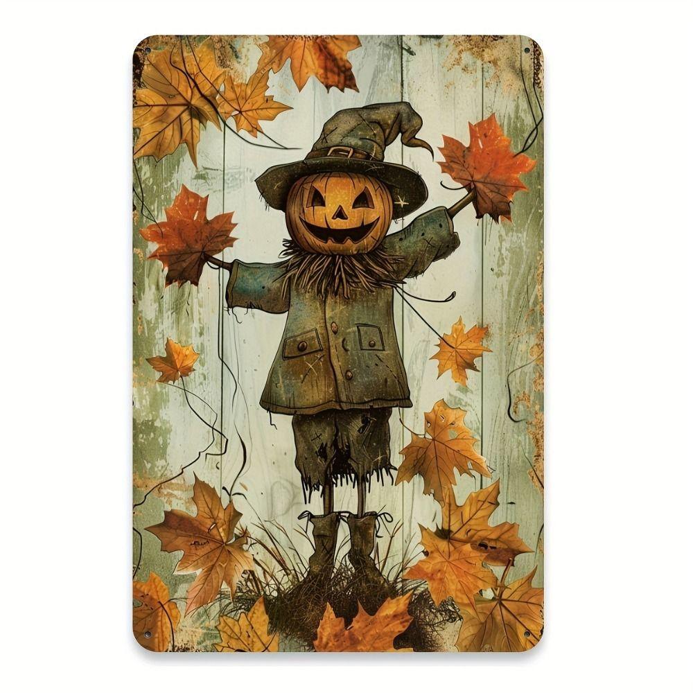 Witch Cat Forest Halloween Sign Metal Tin Sign 20x30 cm Wall Decor