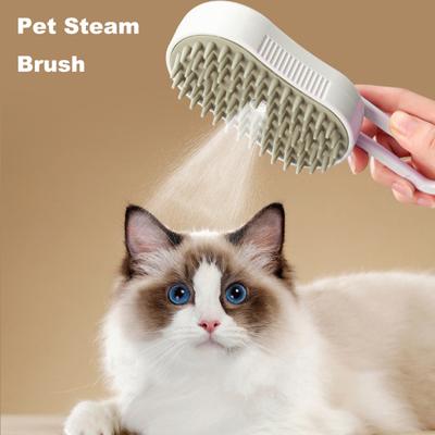 Pet Steam Brush for Shedding 4-in-1 Pet Spray Mist Brush with Handle