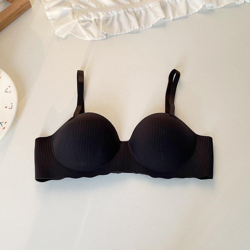 Ladies' Striped Design, Half Cup Bra Without Steel Ring, Gathering Bra, Lifting and Anti Sagging Underwear