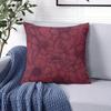 Berry Anemone Square Jacquard Pillow Cover for Sofa Office Waist Cushion Cover Home Decorative Pillowcase