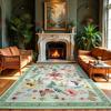 Carpet for Living Room Vintage Floral Nonslip Sofa Coffee Table Floor Mat Bedroom Bedside Rug Machine Washable Entrance Doormat