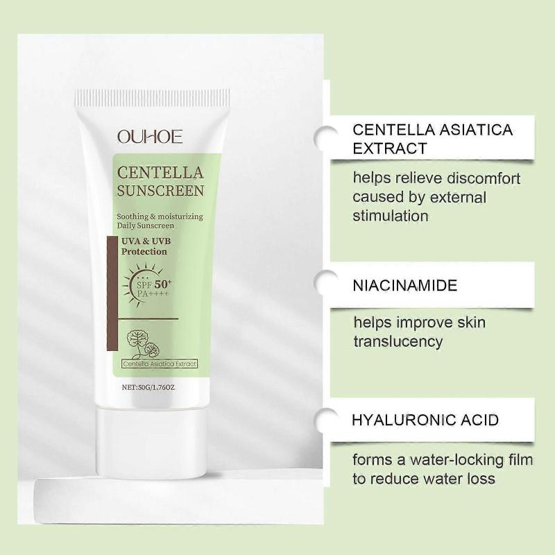 Centella Sunscreen SPF50 PA++++ Calming Moisture Facial Sunscreen Centella Asiatica Sunscreen No White Cast Sun Screen for Oily Sensitive Skin