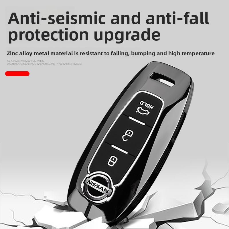 Für Nissan X-trail T33 Kicks Qashqai J12 Juke Teana Altima Ariya 2023 2024 3 4 Tasten Auto Schlüsselhülle Abdeckung Halter Fob Tasche