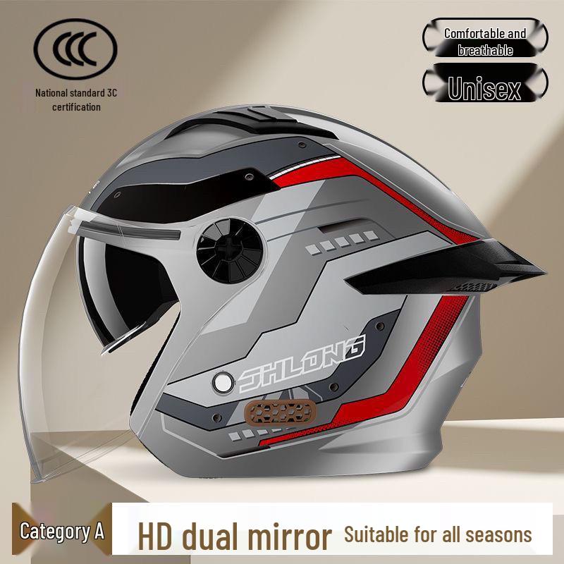 3C Certified Unisex Full Face Motorcycle Helmet - All-Season, Windproof, Sun Protection