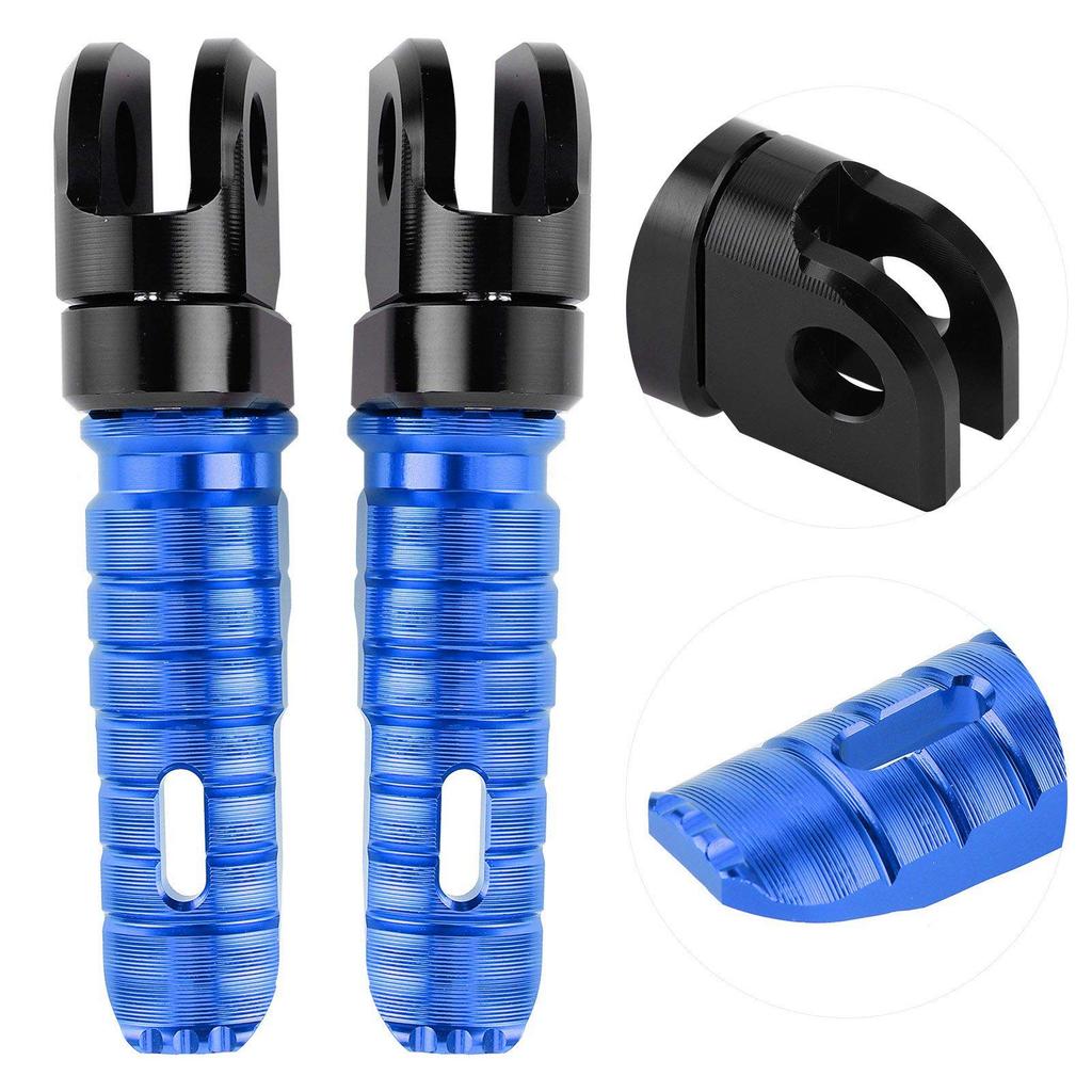 Yctze Pair of Front Foot Pegs Aluminum Alloy Pedals Fits Kawasaki Ninja Z125PRO Z250 / SL Z400Z900 (Blue)