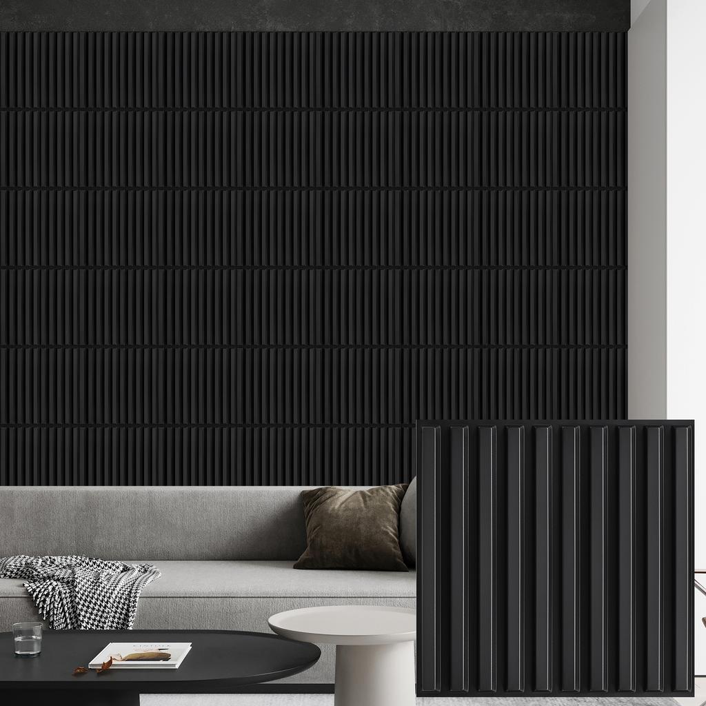 KUUJOJO 3D Slat Wall Panel,3D Fluted Textured Panel Decorative Wall Panel For Home Office Restaurant New Look