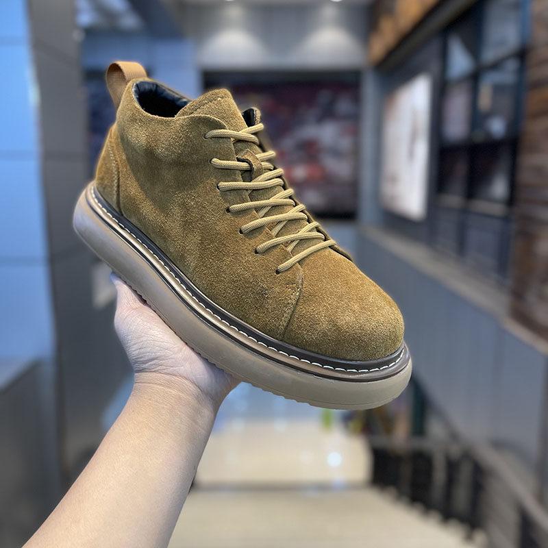 British style Martin boots spring and autumn new platform leather shoes non-slip high-top leather casual shoes trendy shoes
