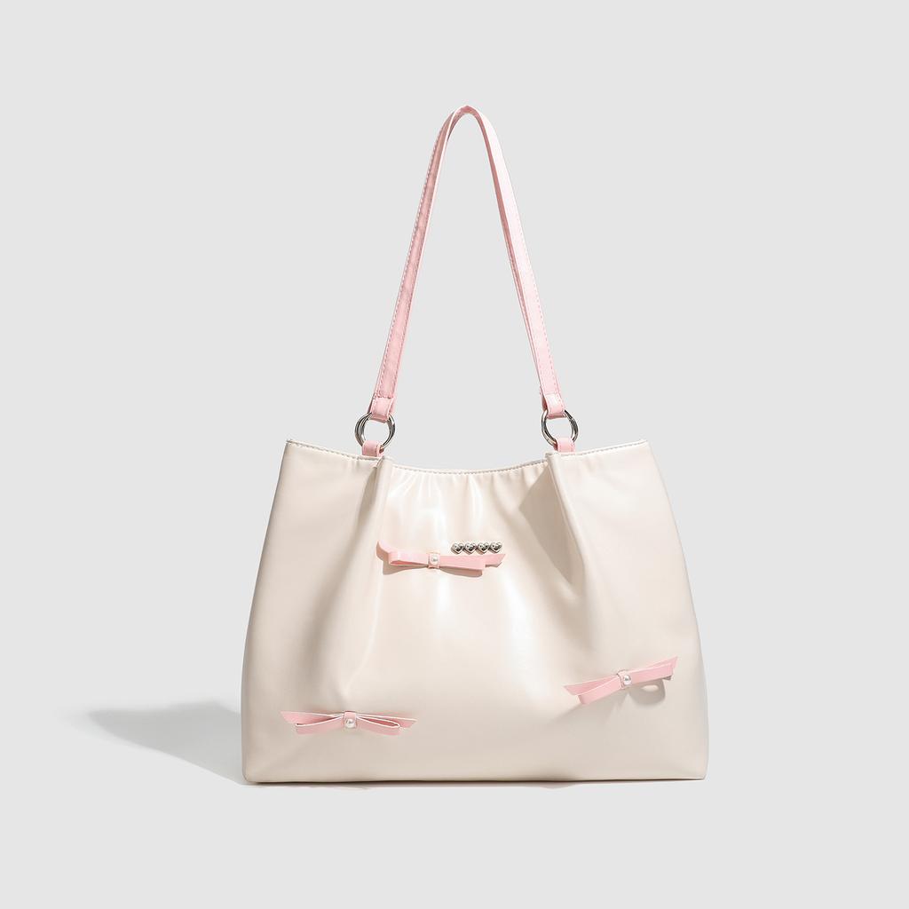 Bow bag new casual commuter women's bag dopamine large capacity shoulder bag fashion tote bag women