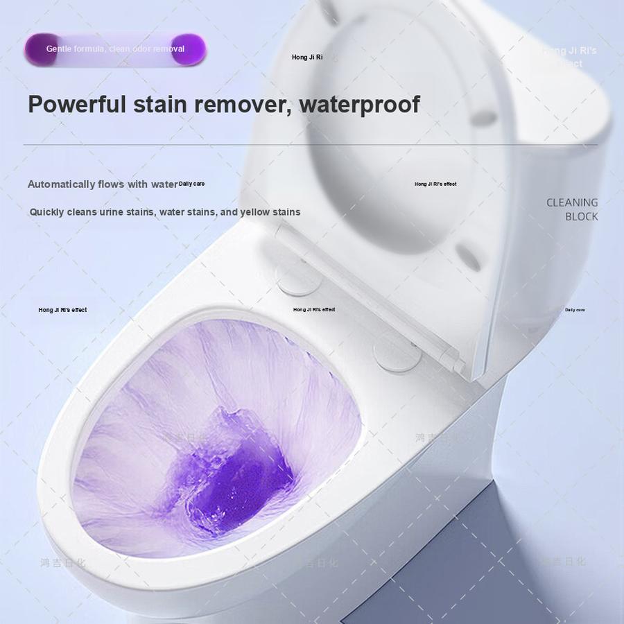 50 pcs Toilet Cleaner Solid Deodorizer Bubble Cleaning Block with Double Antibacterial Effect