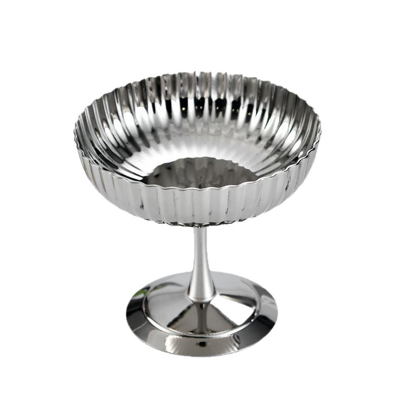 Retro nerezová dezertní miska - Styl Ins pohár na zmrzlinu a želé