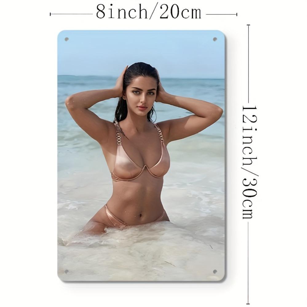 

Vintage Metal Sign 2D Bikini Art Poster 8x12in Aluminum Foil Wall Decor for Home Shop Bar Cafe Summer Beach Festival Hanging Sig 20x30cm（7.8x11.8inch）