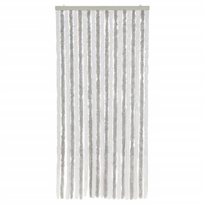 VidaXL Fly Curtain, Insect Screen with Hook, Door Curtain Adjustable Length and Width, Light Grey and 377314