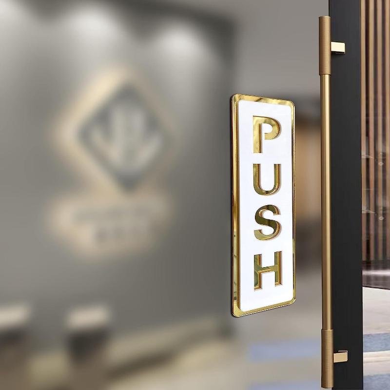 Naklejka na drzwi okienne push-pull Akrylowy klej Znak na drzwi przesuwne Łatwa do odklejenia do sklepu Hotel Biuro Dekoracja kierunku wejścia