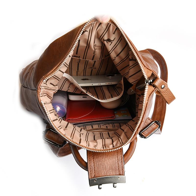 Dual Shoulder Bag, Stylish Patchwork Backpack, Women's Anti-theft Handbag, Student Schoolbag