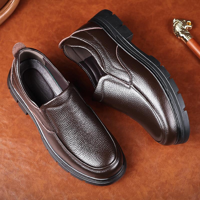 Fashion New Leather Men Formal Shoes Luxury Brand Man Loafers Dress High Quality Breathable Slip on Black Driving Shoes Plus Size 38-44