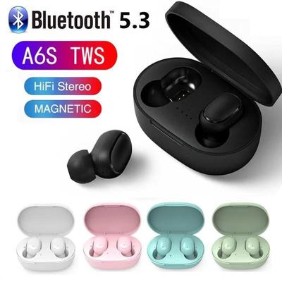 A6S Bluetooth 5.3 Wireless Mini Earphones HiFi Stereo Headset With HD Microphone For All Smartphones Noise Cancel