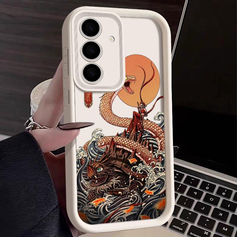 Phone Case For Samsung S26 S25 S24 S23 S21 S20 Ultra Cool Tiger Dragon Cloud Pattern Funda For Galaxy S25 S24 FE S26 Plus Cover