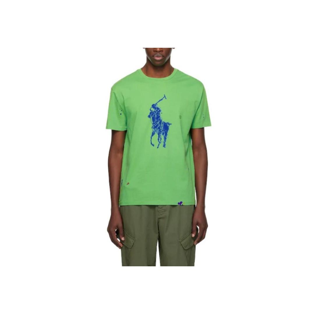 

Мужская футболка с коротким рукавом и круглым вырезом Polo Ralph Lauren с принтом, топы, зеленый 710936387-002 L