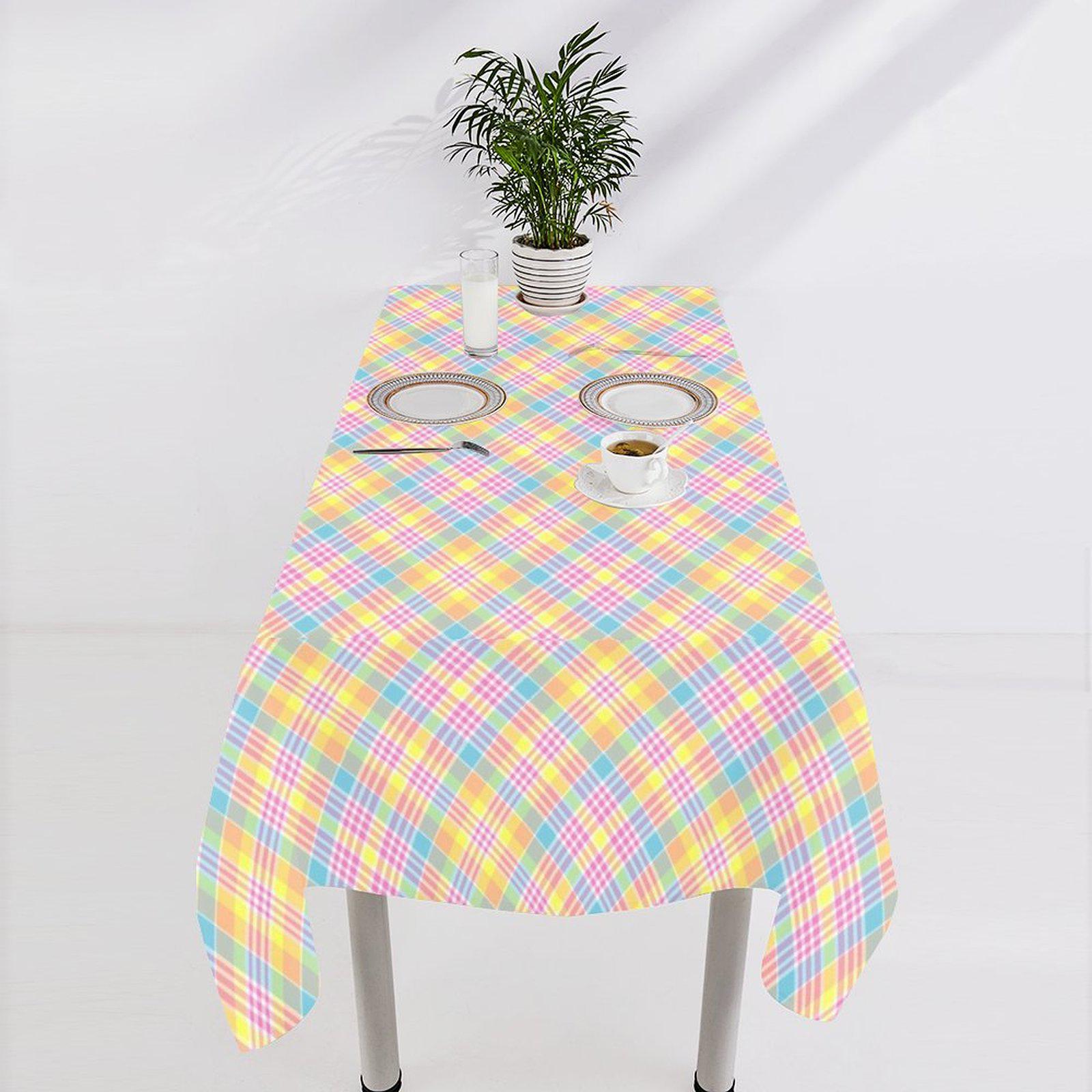 Waterproof & Oil-Proof Striped Tablecloth - Washable, Ideal for Student Desks & Rectangular Dining or Coffee Tables 55x55 in