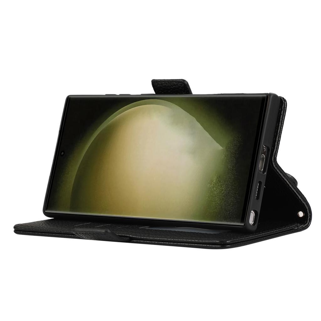 For Samsung Galaxy S24 Ultra Leather Case with Card Holder, Straps, Shockproof Wallet Phone Cover
