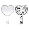 Heart-Shaped Electroplated Handheld Makeup Mirror - Mini Vanity Design
