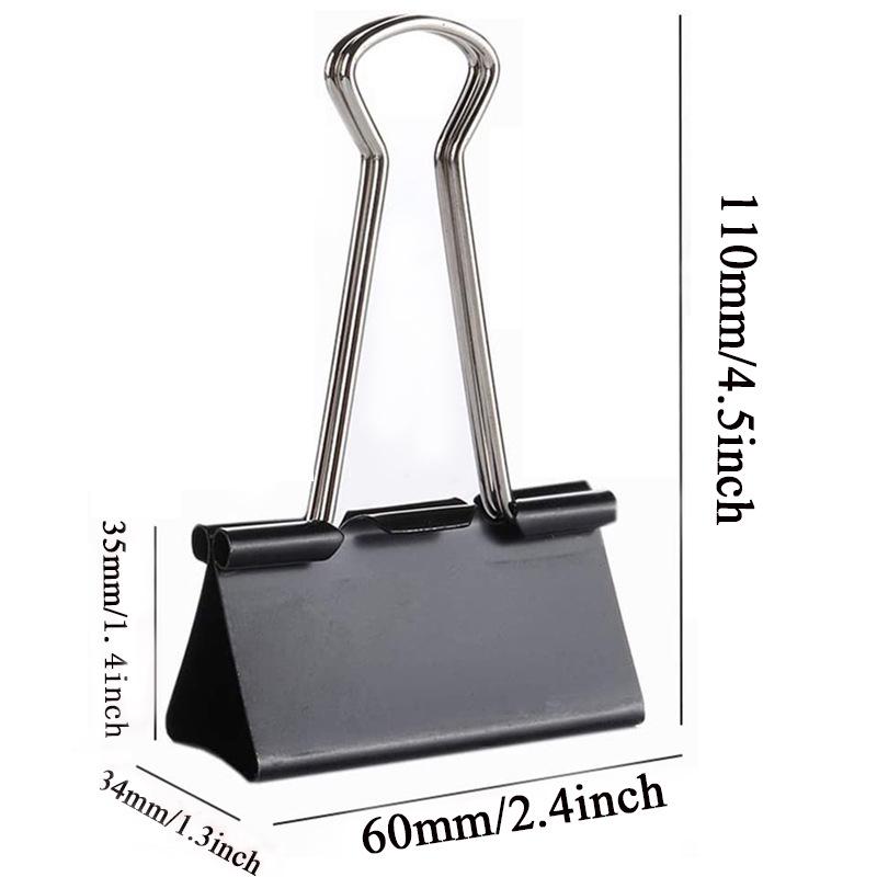 

Чорний затискач-біндер з довгим хвостом, повні характеристики - Металевий офісний затискач-метелик