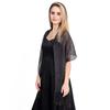 Damen Abend-Schal mit Gold- und Silberfäden und Quasten, Umhang-Design, Leicht mit Trägern, Ausgeschnittenes Bolero-Style.