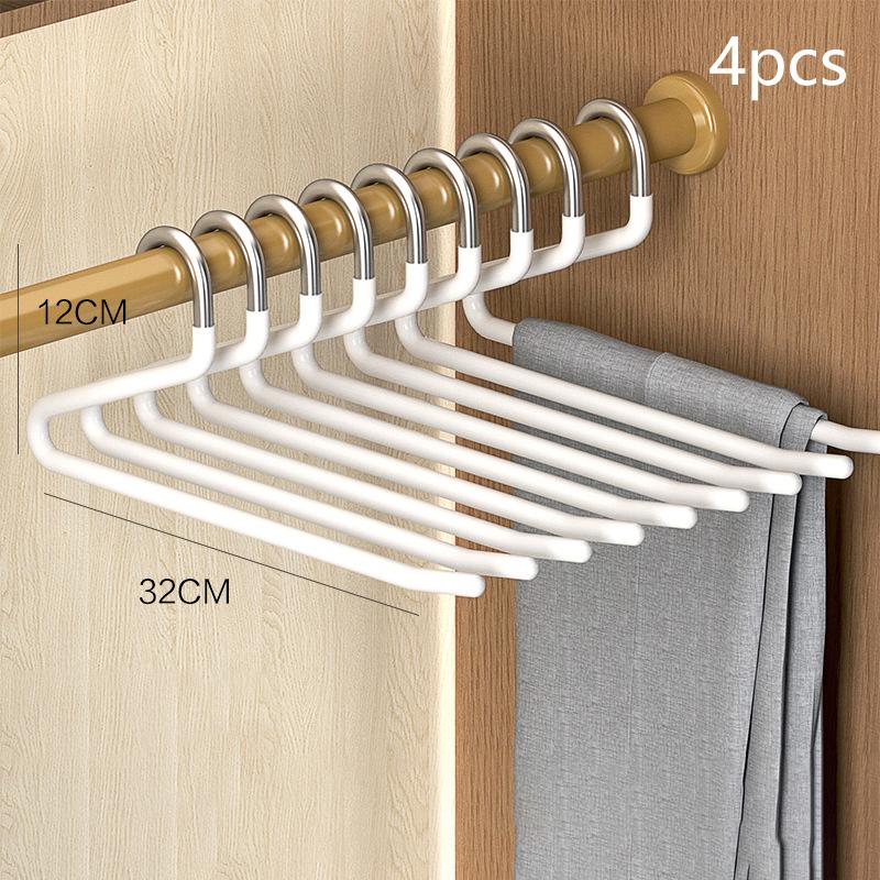 

4 шт. Вешалка для брюк с дип-пластиковым покрытием типа «гусь» для гардероба, общежития, телескопическая Z-образная вешалка для одежды, многослойная вешалка для хранения