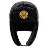 Plush Lei Feng Hat Double Headed Eagle Emblem Decoration Bomber Hats Outdoor Warm Pilot Cap Winter Caps
