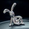 Rabbit Animal Decor Modern Style Cartoon Bunny Sculptures Silver Nordic Rabbit Statue Living Room Decoration