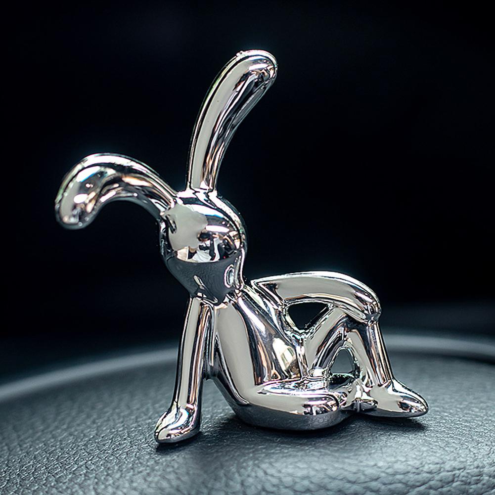 Rabbit Animal Decor Modern Style Cartoon Bunny Sculptures Silver Nordic Rabbit Statue Living Room Decoration
