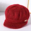 Winter New Middle-aged and Elderly Hats Women's Fleece Warm Women's Ear Protectors Knitted Wool Hats Mother Grandma Hats Women