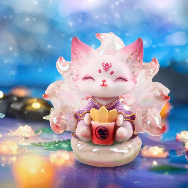 Hot- Luminous Nine-Tailed Fox Fairy Legend 2 Generation Series Blind Box Cute Desktop Ornaments Decorated Girl Holiday Gi