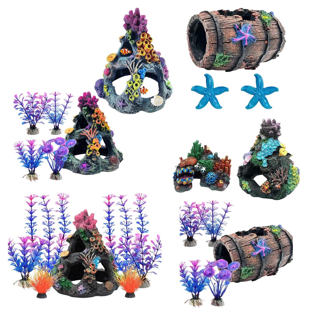 Resin Corals Fishtanks Accessories Natural Underwater Habitat Decors Pet Safe Aquariums Ornament For Aquariums Enthusiasts