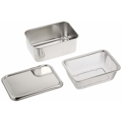 Kanda Kan Tofu Drainer Set, Stainless Steel, Made In Japan, Tsubame-Sanjo, No Handle, For Commercial Use, Product Number: 038059
