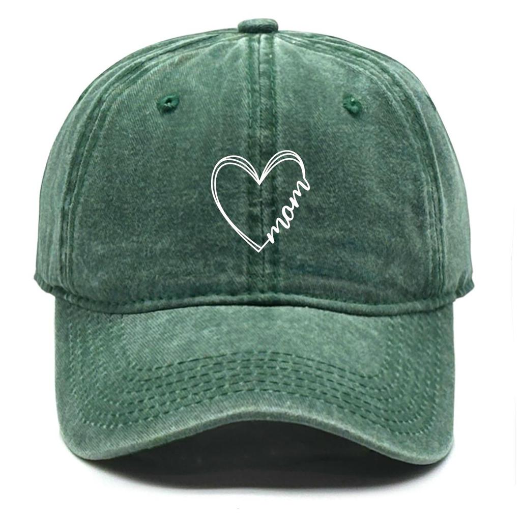 Mom" LOVE Print Adjustable Sun Hat, Mother's Day Trucker Hat Breathable Fit Solid Color Hip Hop Snapback Baseball Hat