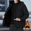 Fashionable and versatile Men's Thickened Warm Winter Jacket - Wrinkle Resistant Lightweight Soft and Cozy Long Sleeve Down Jacket