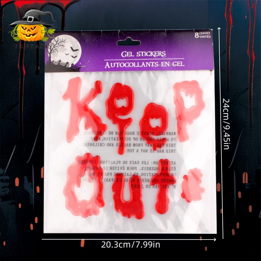 

1pcHalloween Jelly Static Cling Window Sticker Lifesaving Blood Handprint Pattern Soft Adhesive Material Window Glass Door Stick