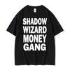 Joeyy Schattenzauberer Geld Gang Buchstaben Druck T-Shirts Lustiges Y2K Meme T-Shirt Herren Damen Harajuku Hip Hop Übergroßes Street T-Shirt