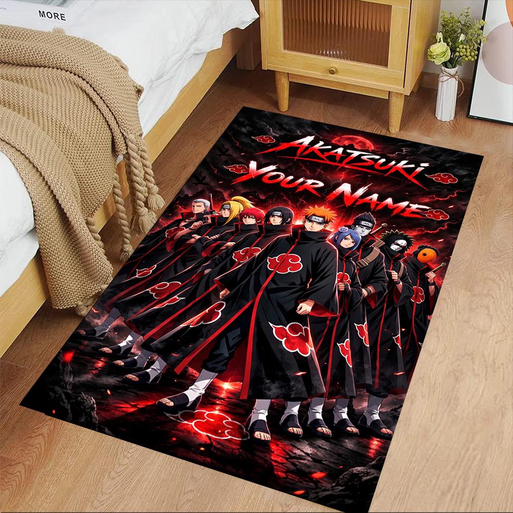 Naruto Character Personalized Name Floor Mat Design for Living Rooms Entryway Playrooms Dormitory Anti-slip Rug Office Home Decor Best for Christmas