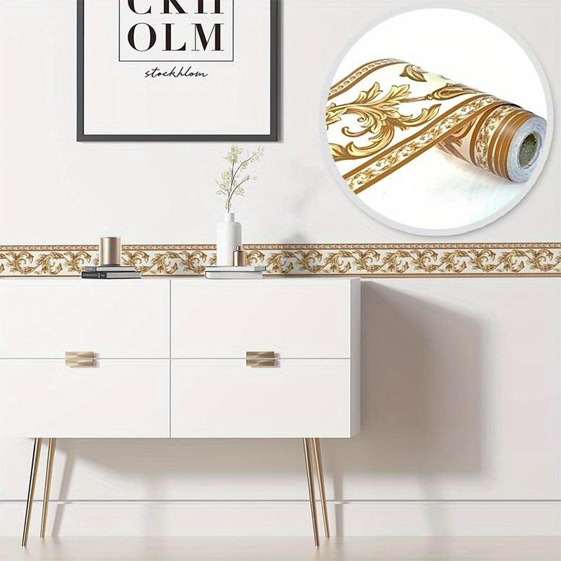 9 Metres Khaki/Beige Peel and Stick Wall Border, Removable Self-Adhesive Moulded Wallpaper Decoration for Home