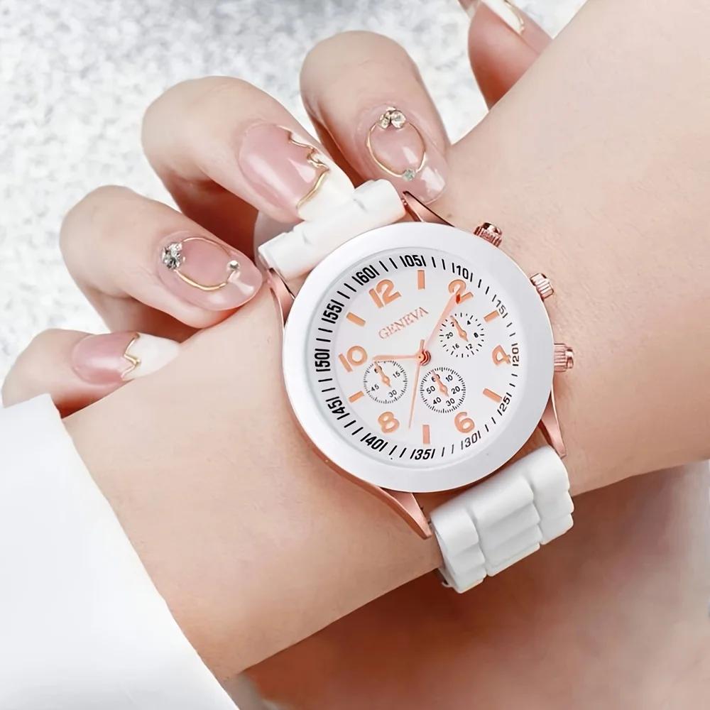 2ks Luxusní dámská sada hodinek Móda Luxusní Elegantní slitinové náramkové hodinky Silikonový řemínek Pár Hodinky Muži Quartz Vánoční dárky